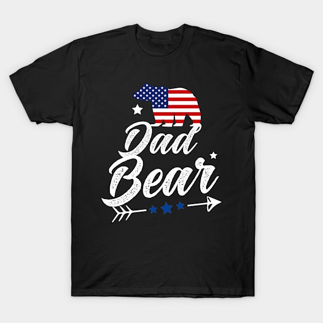 Dad Bear Patriotic Flag Matching 4th Of July T-Shirt by shanemuelleres